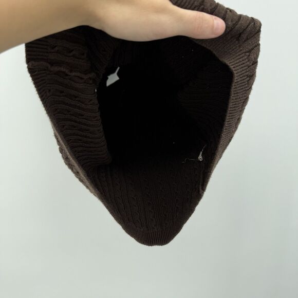 Gap Brown Y2k Halter Cable Knit Tank Top Cotton Size Large - Picture 3 of 11